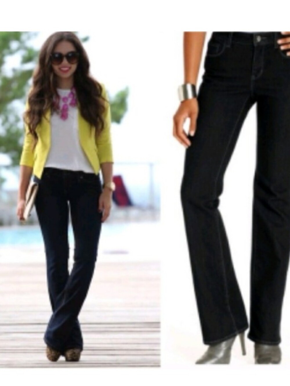 New DKNY High Rise Flared Jeans In A Black wash, Size 10